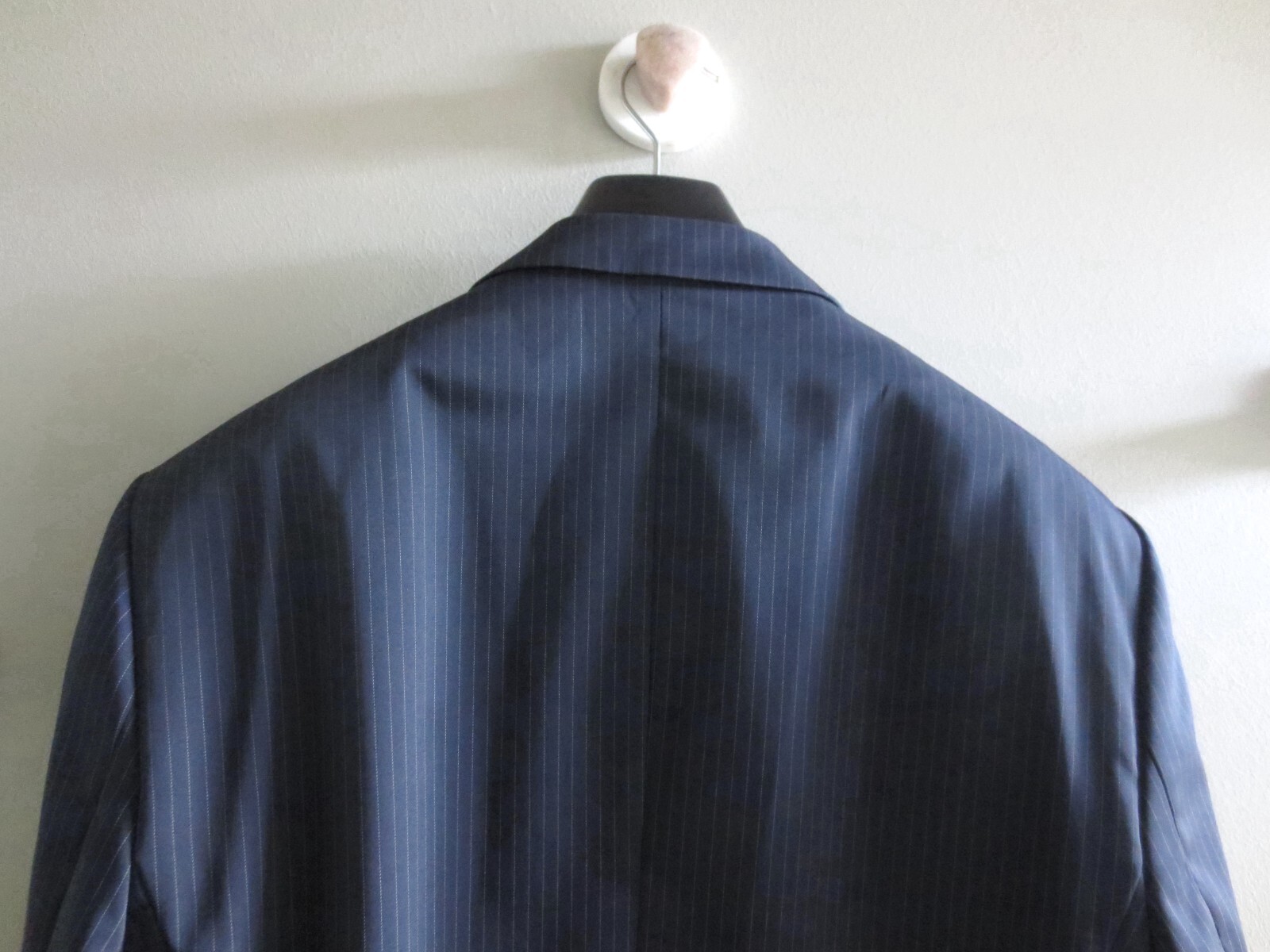 NWOT ZARA MAN PINSTRIPE SUIT JACKET BLAZER NAVY BLUE Sz-42