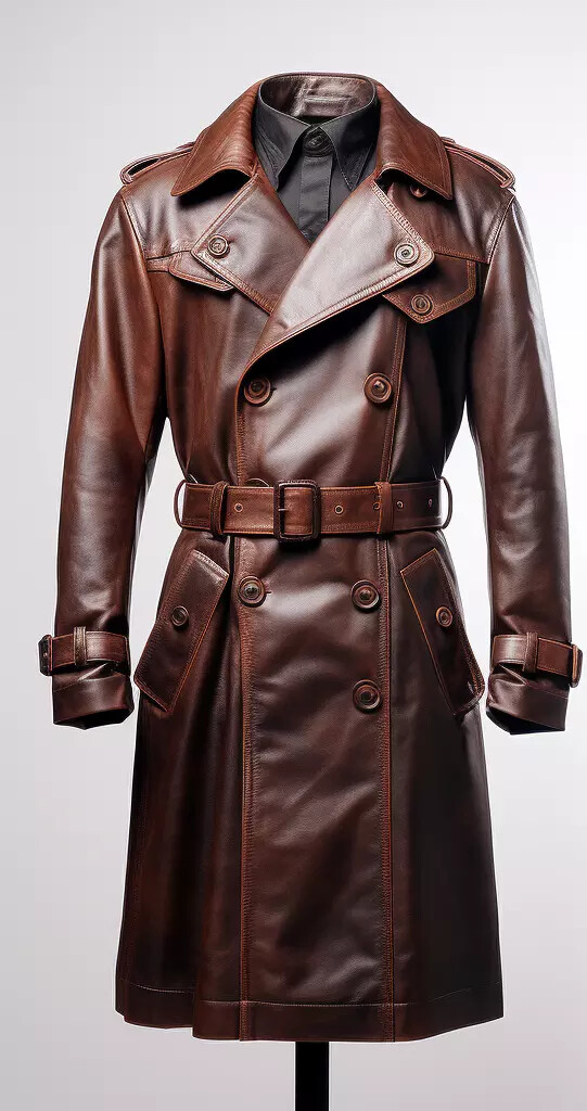 Men’s Brown Leather 100% Real Lambskin Vintage Trench Coat Stylish Winter Wear