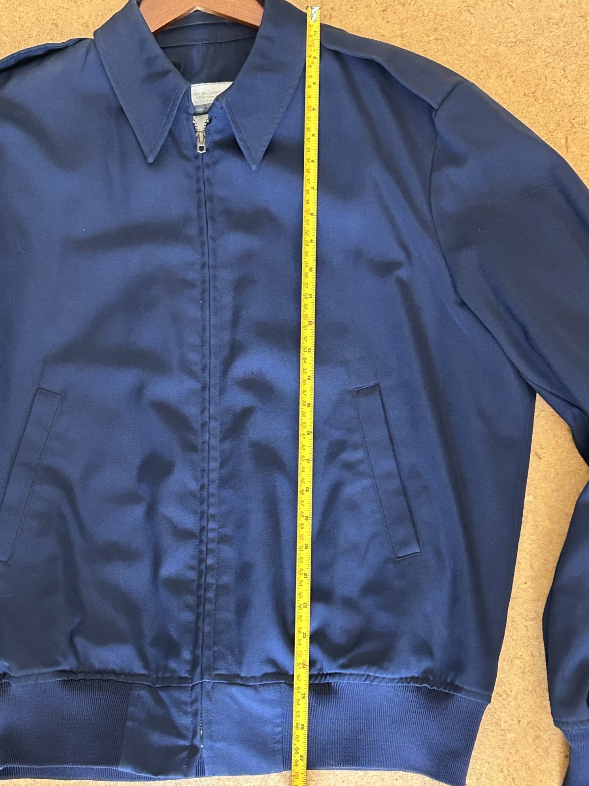 Vintage 1987 US Military Utility Jacket 44L Navy Blue Scovill USA Made Coat