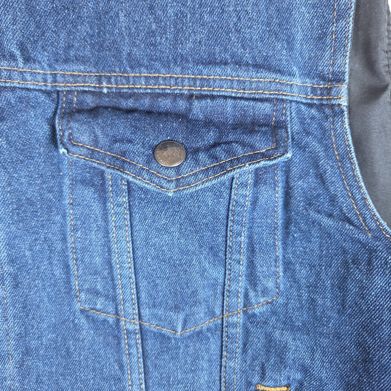 NRA vintage authentic mens LG denim snap vest concealed carry weapon holds ammo