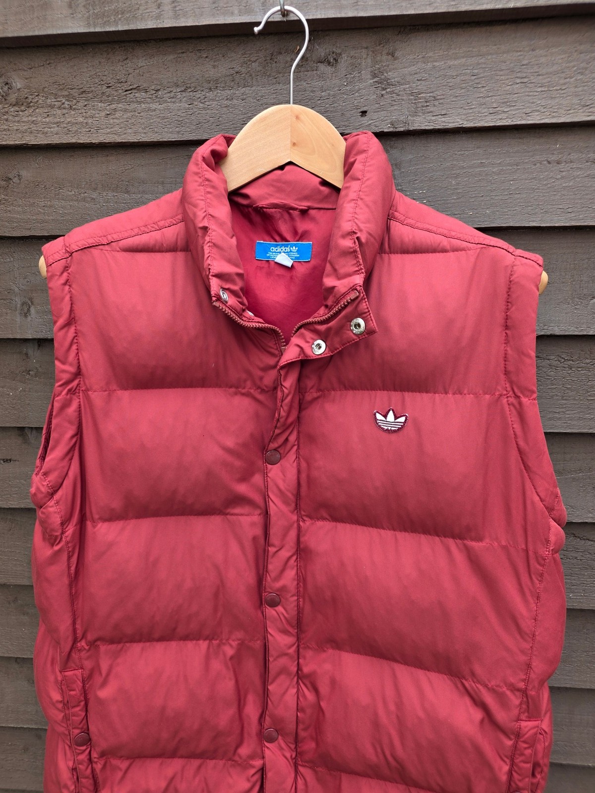 Adidas Gilet Vest Mens Medium Red Puffer Quilted Sleeveless Walking Hiking