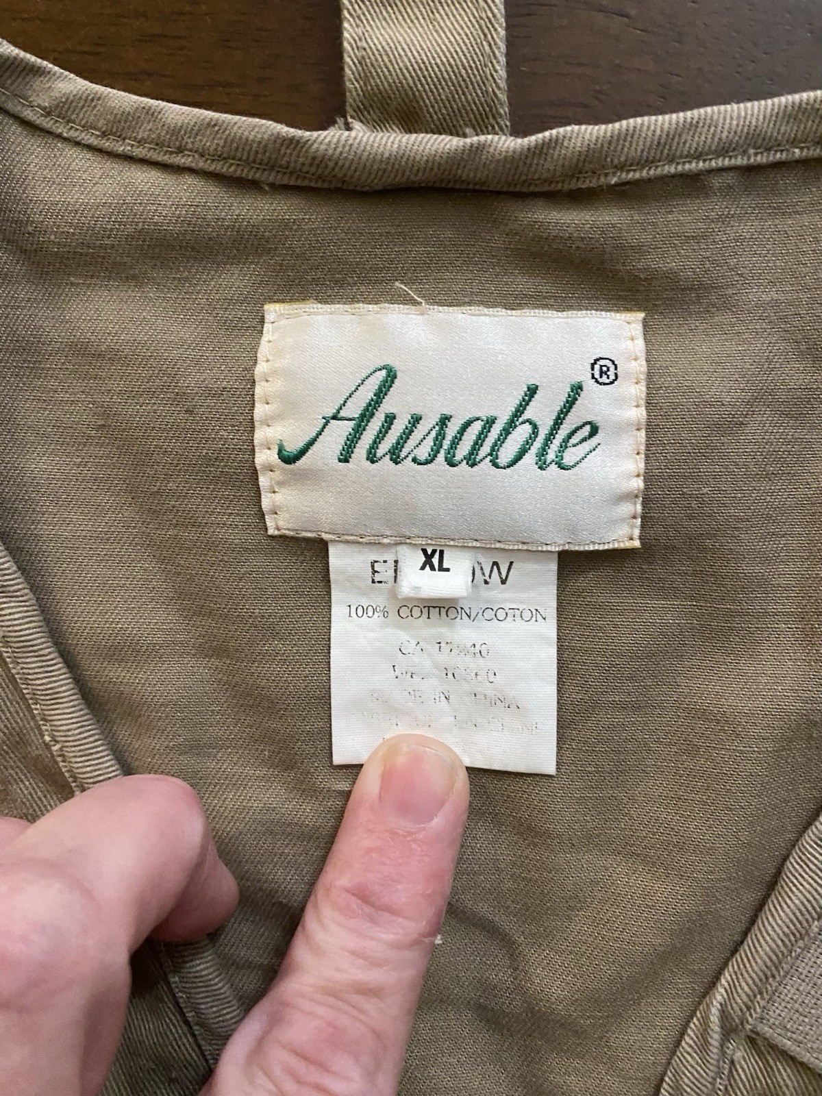Ausable Men’s Utility Multi-Pocket Zip Front V-Neck Vest Tan XL