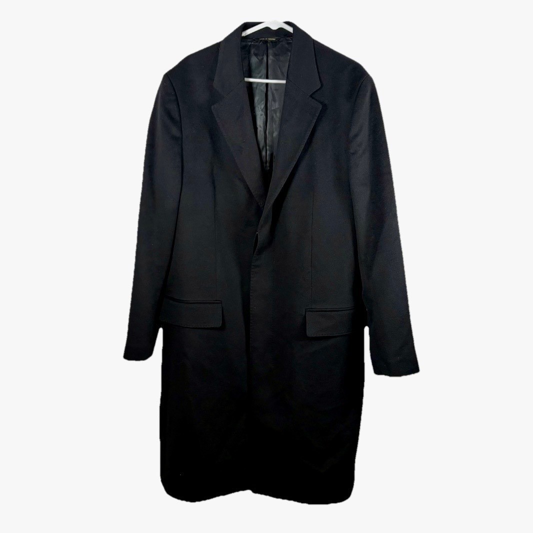 NWOT Colombo Sarar Pure New Wool Black Overcoat Car Coat Men 48R Turkey Luxury