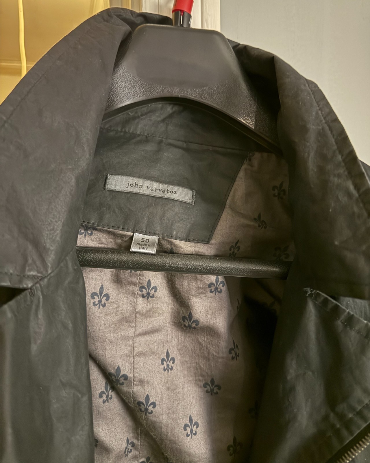 John Varvatos Jacket double breasted slick (rain jacket) made in Italy 50EU 40US
