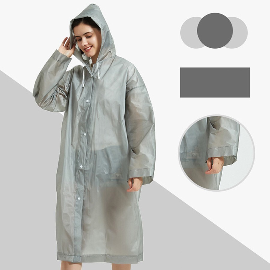 Unisex Adult Waterproof Raincoat Rain Coat Hooded Jacket Poncho Rainwear Camping