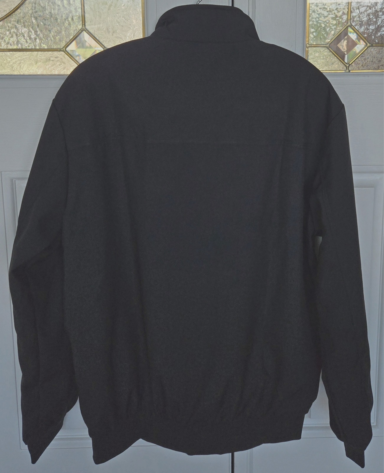 Luxury Mens Parachute Lined Full Zip Jacket Windbreaker Black Size L New