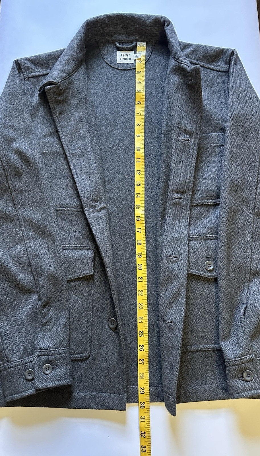 Huckberry Flint and Tinder Size XL Wool Blend Utility Chore Jacket Grey