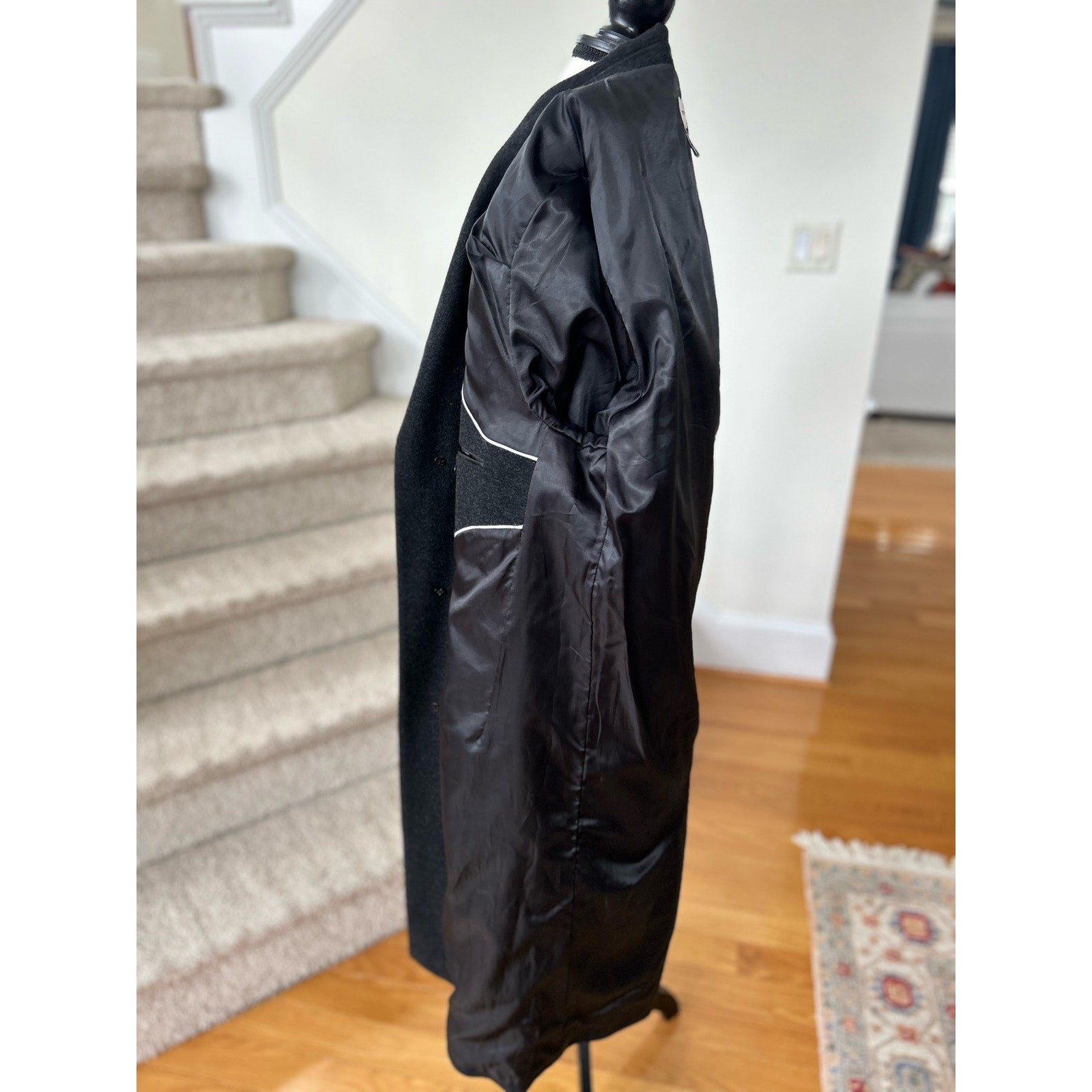 Pronto Uomo Marled Black Wool & Cashmere Blend Peacoat 42R