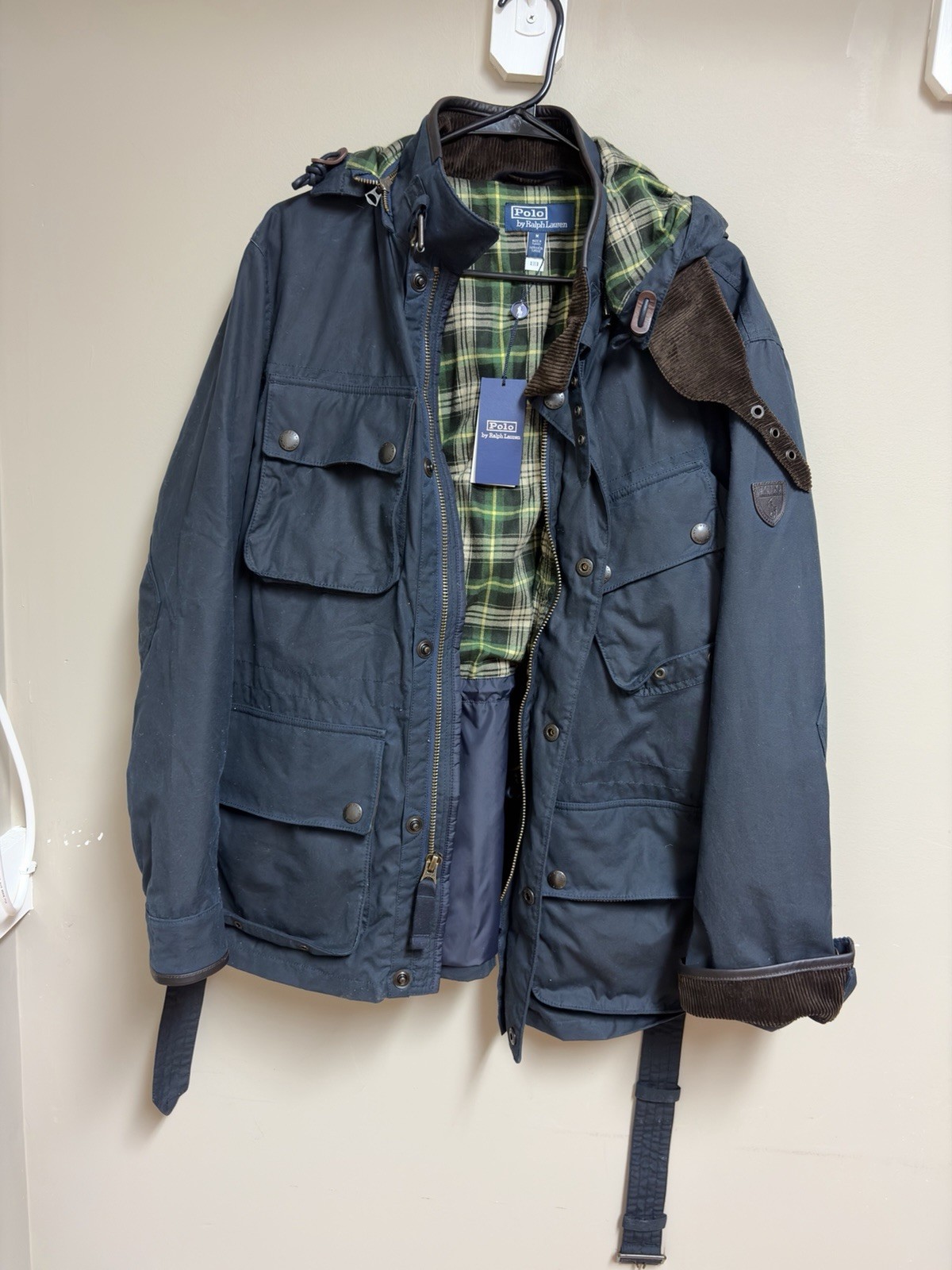 Polo Ralph Lauren British Millerain Waxed Jacket Belted Hood M NWT Game Pocket