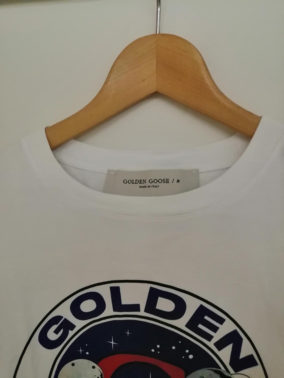 Golden Goose M Graphic T-Shirt White/Black Short Sleeve Casual Top