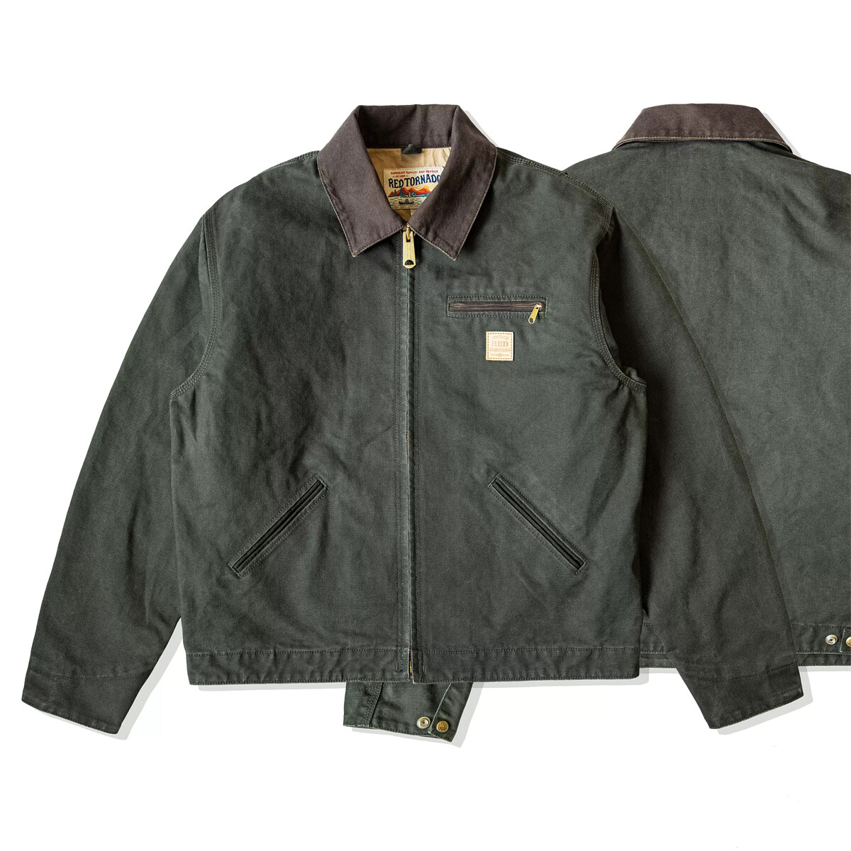 Red Tornado Retro Duck Detroit Jacket Men Classic Workwear Coat Cotton Lined Top