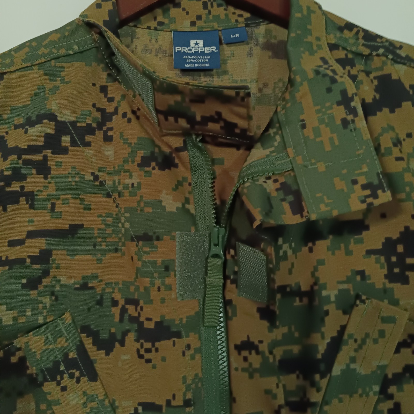 Propper Tactical Mens L Green Forest Ripstop Military Camouflage Hunting Jacket