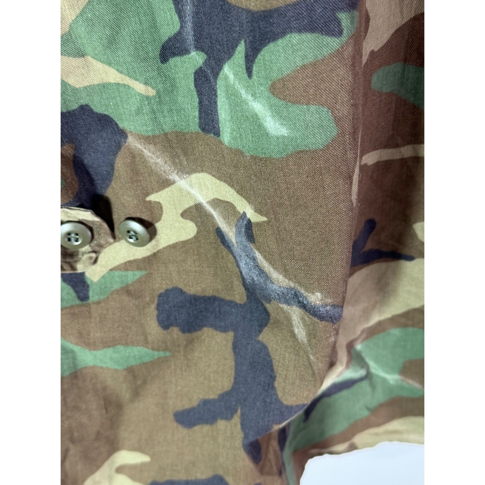 Vintage US Military Woodland Camo BDU Field Jacket Medium Long 8415-01-084-1648