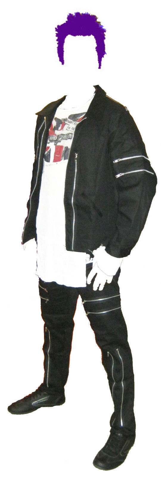 Vintage Black Canvas Jacket w/ Zips. Punk Goth. New XS-2XL bondage skin festival