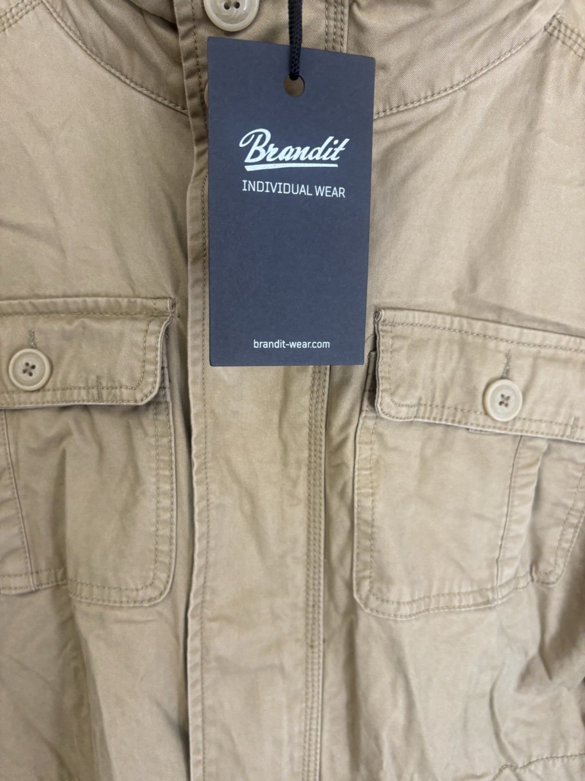 Brandit Men’s Britannia Jacket Size Large Camel Retro Look Coat Outwear