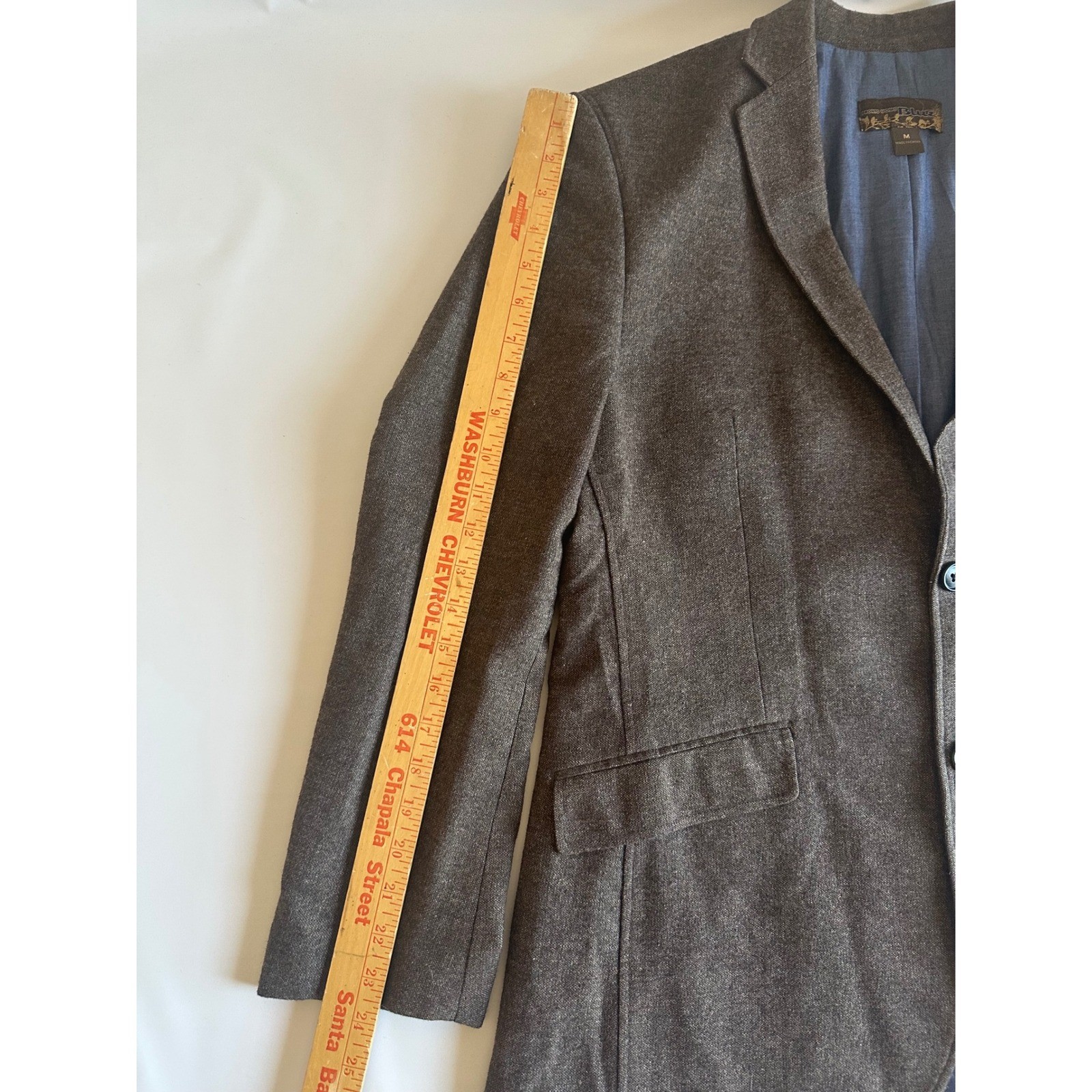 Pronto Uomo Blue Men’s Blazer Brown Wool Blend Sport Coat Jacket Size Medium
