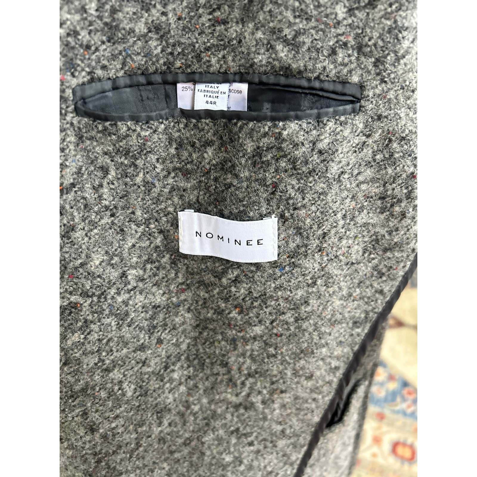 Saks Fifth Avenue Nominee Grey Wool Unlined Double Vent Two Button Blazer