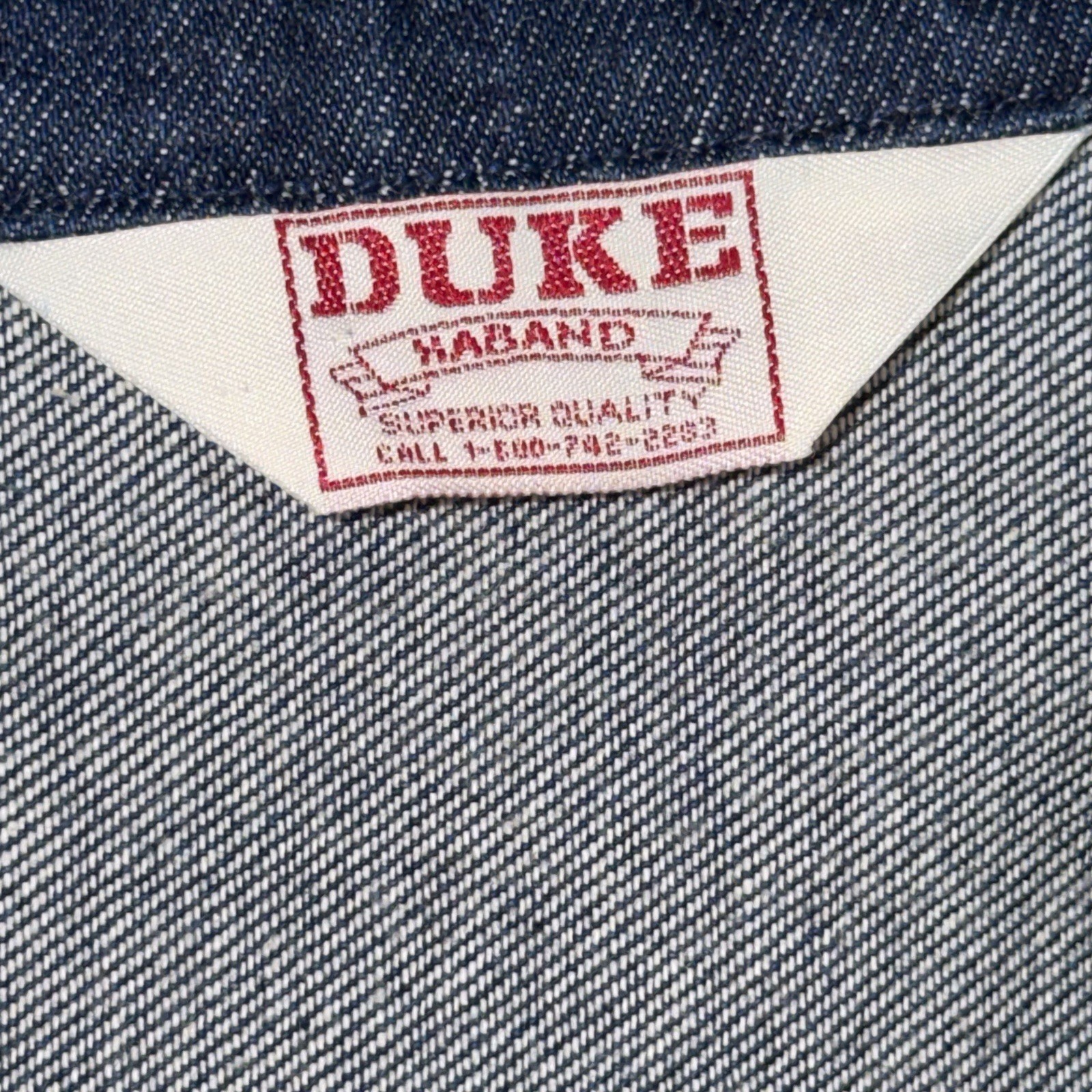 VTG Duke Haband Denim Jacket Mens Large Chore Coat Button Front Four Pocket 90’s