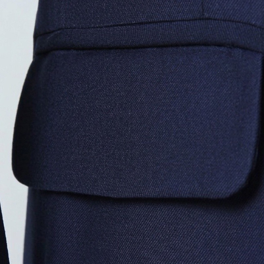 Solid Color Men’s Suit Jacket Lapel Collar Long Sleeve For Blazer Coat