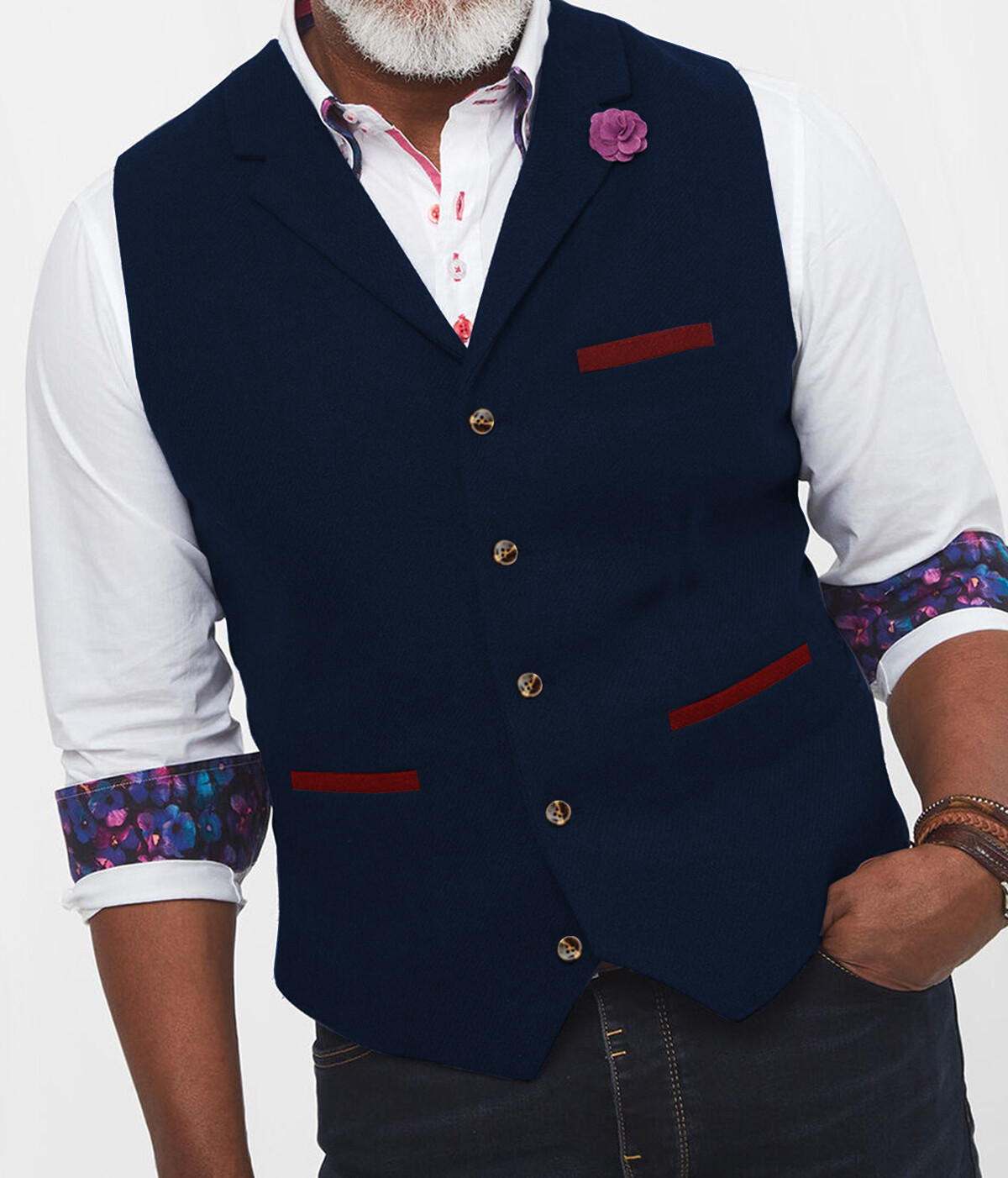 Business Men Herringbone Wool Waistcoat Tweed Vest Wedding Vintage Retro Hunting