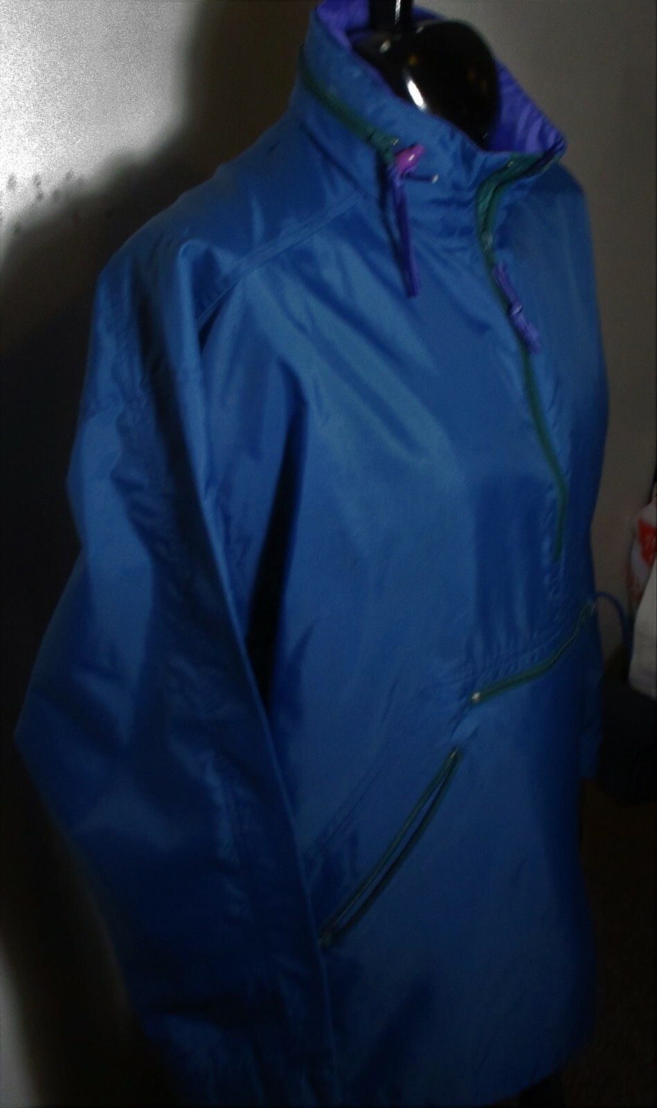 EMS EASTERN MOUNTAIN Sports Blue 1/2 Zip Windbreaker Jacket Size M