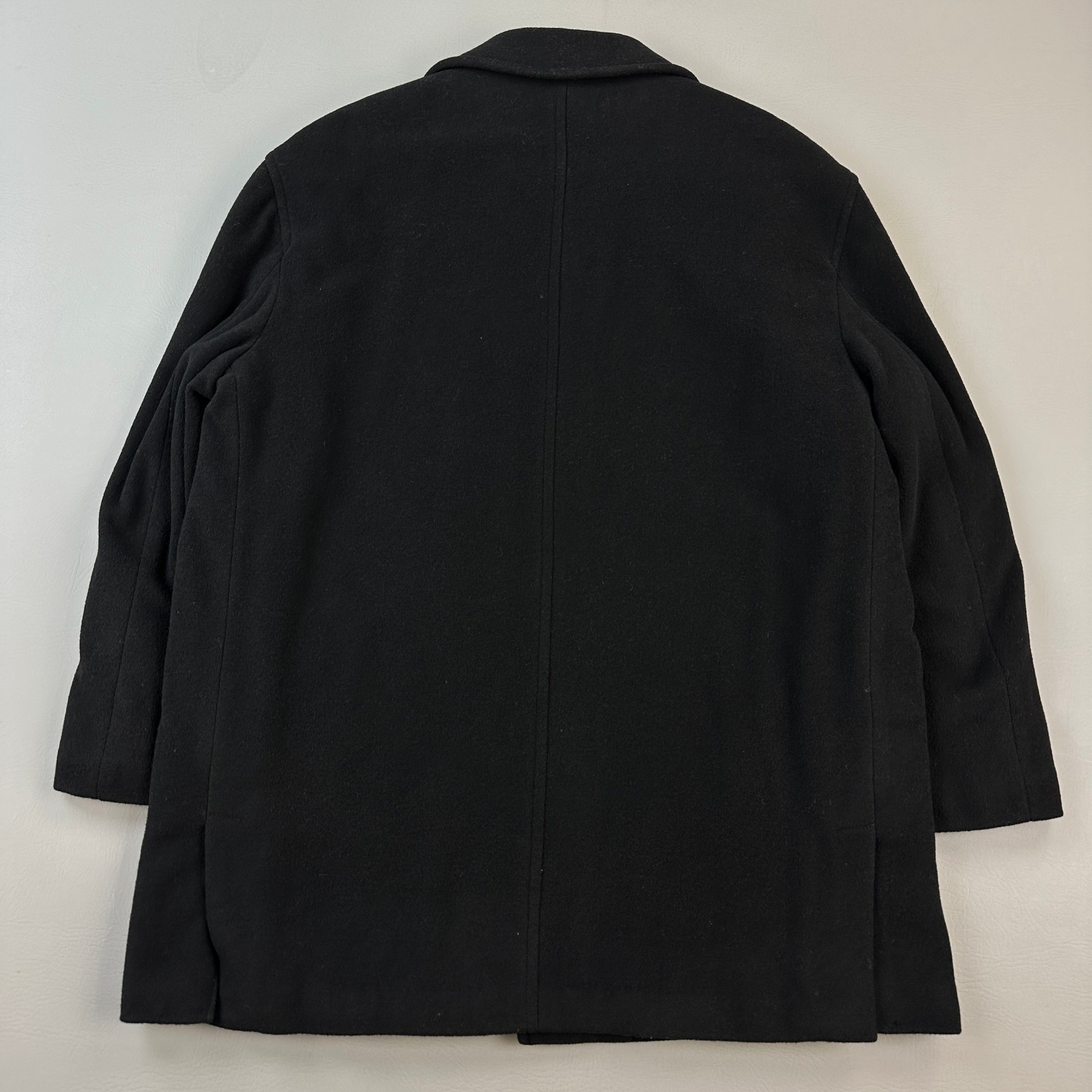 Vintage Lauren Ralph Lauren Overcoat Mens 44R Black Cashmere Blend Coat Italy
