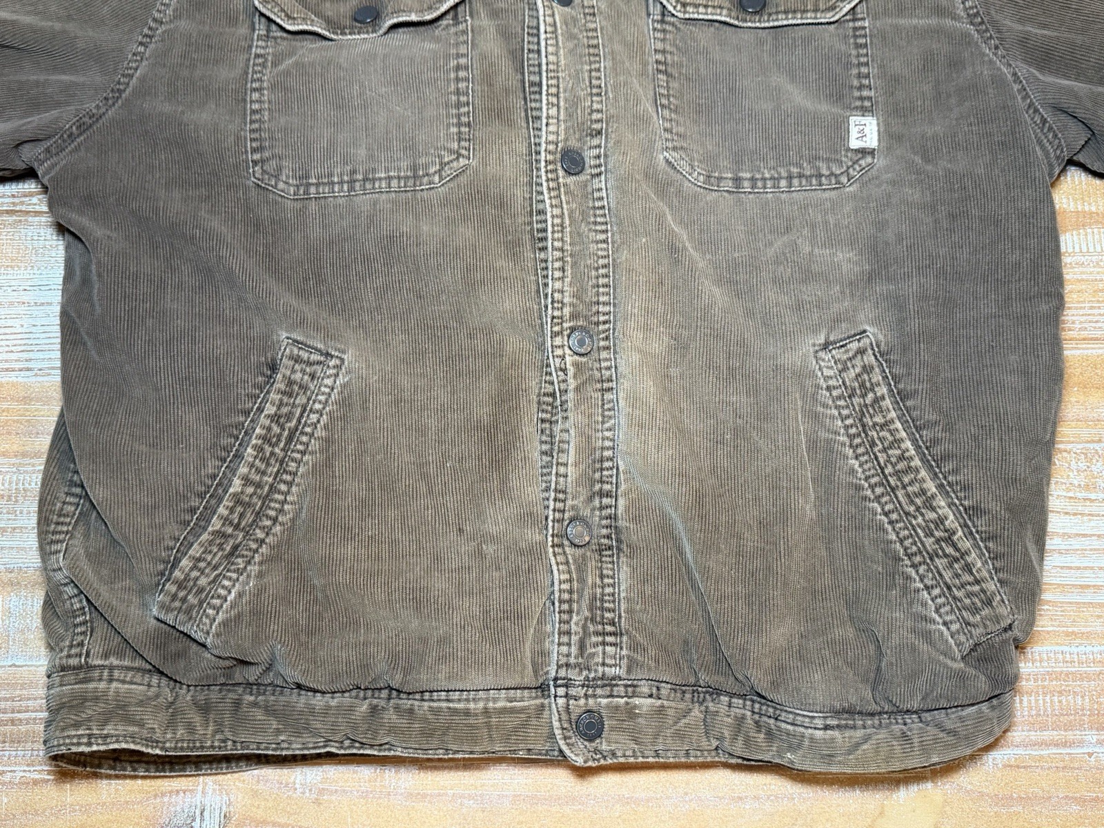 Abercrombie And Fitch Corduroy Jacket Sherpa Lined Size L Vintage Y2K