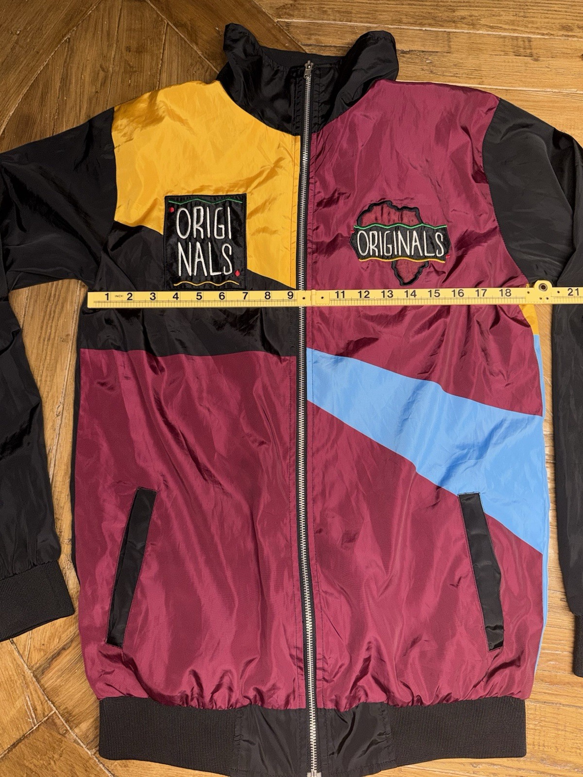 Vintage Originals Kool Kiy Colorblock Jacket Full Zip w/Pockets Men’s M Burgundy