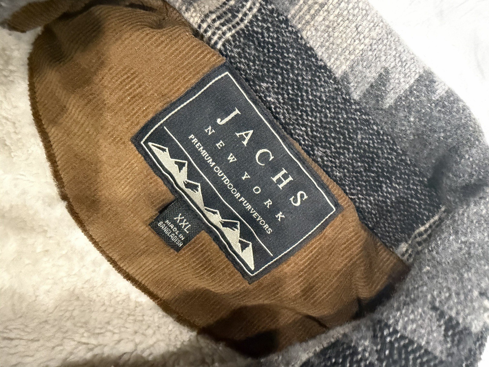 Jachs New York Men’s Gray/Beige Geometric Shirt Jacket 2XL Button Pockets