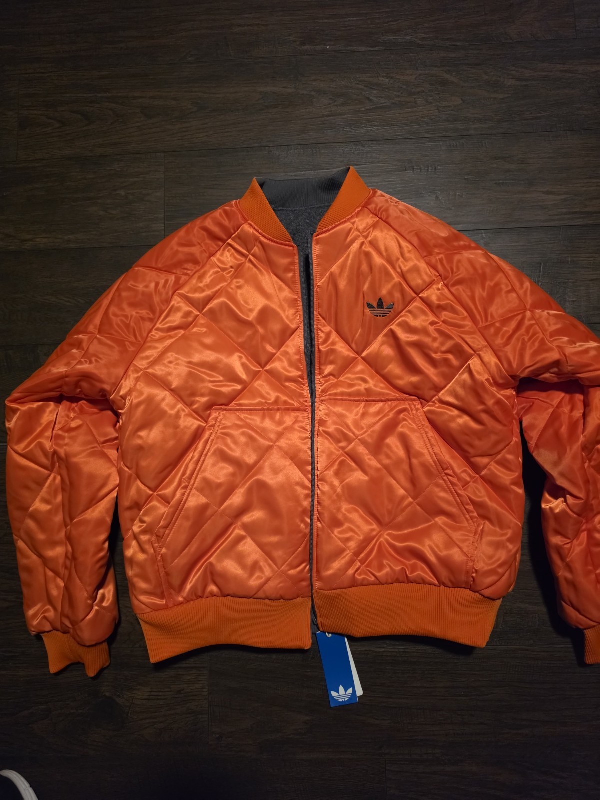 adidas Originals Reversible Superstar Bomber Jacket Gray/Orange Men’s L KR7618
