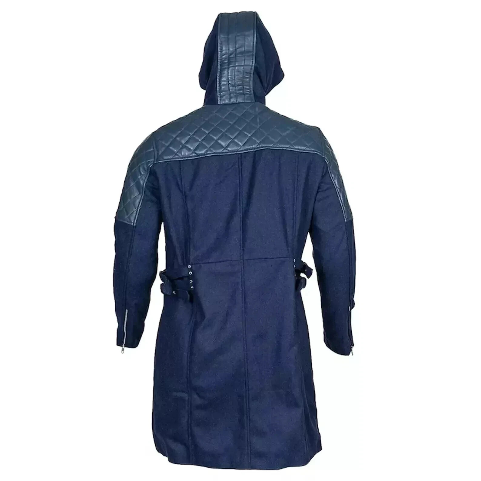 Men’s New Style Devil May Cry 5 DMC Nero Blue Long Trench Coat Hooded Jacket