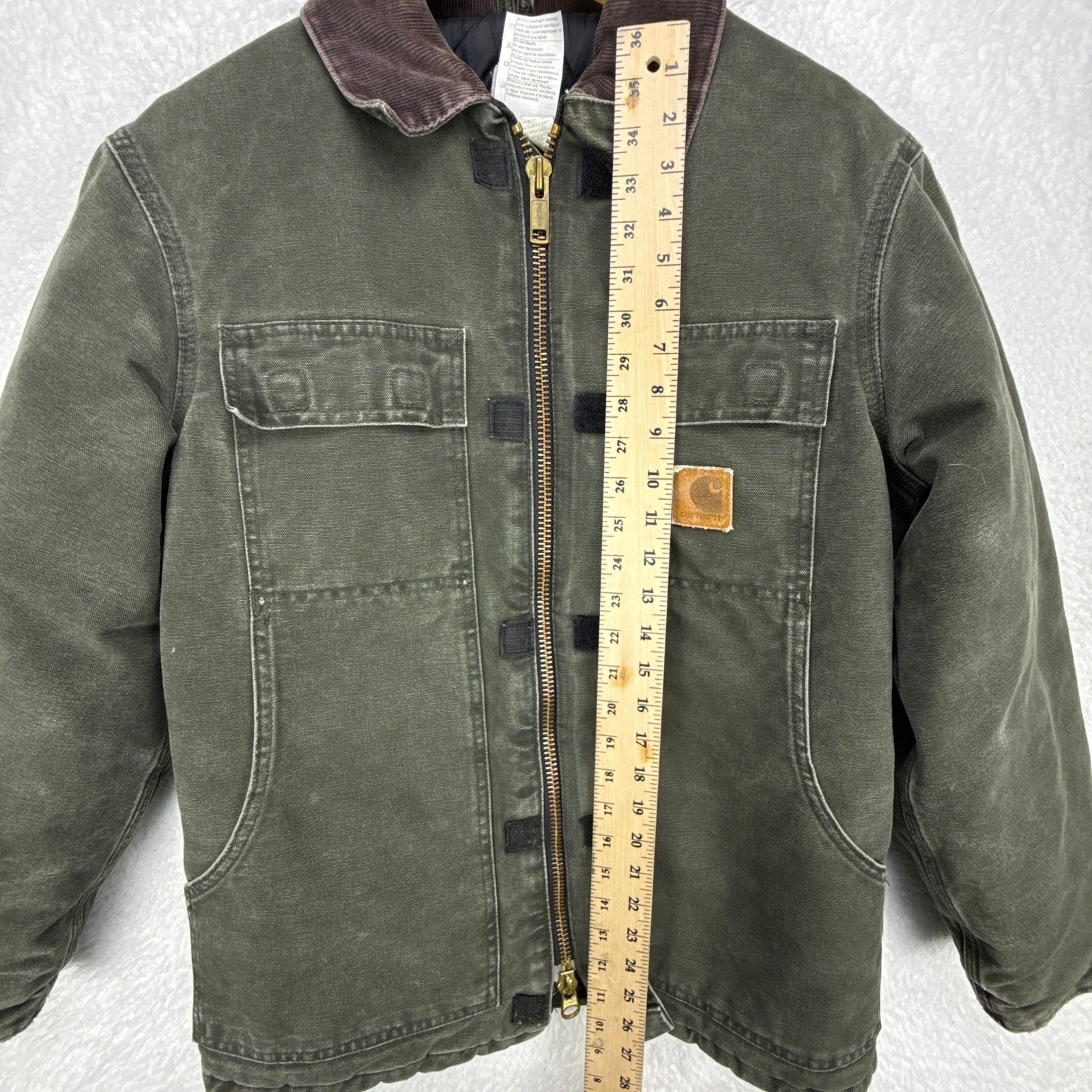 Carhartt Arctic Jacket Nylon Quilt Lined Mens Small C26 MOS Moss Green