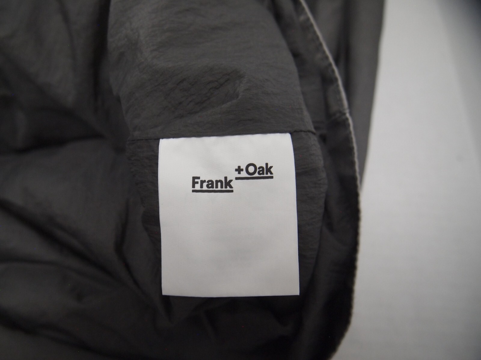 Frank & Oak Mens Jacket M Grey Full Zipper Hooded Drawstring Anorak #1410016