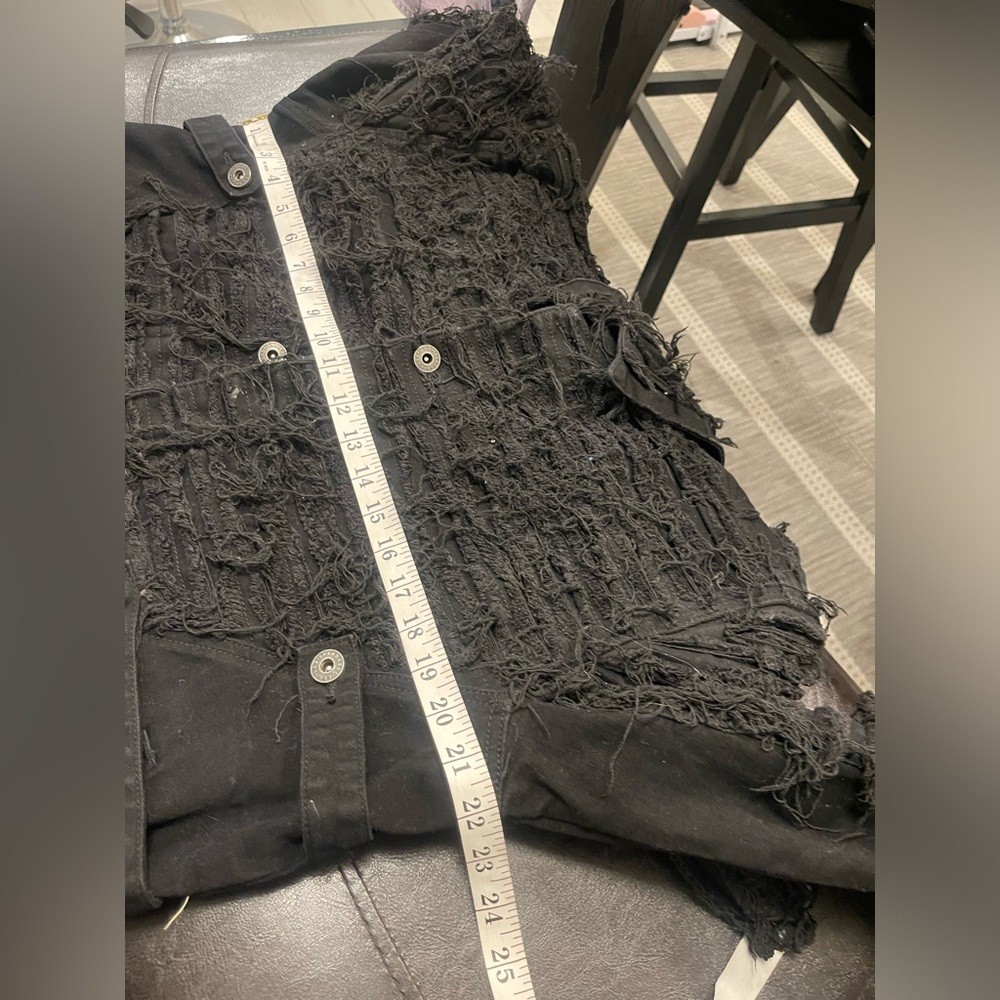 Valabasas Claude Nero distressed denim jacket Sz S