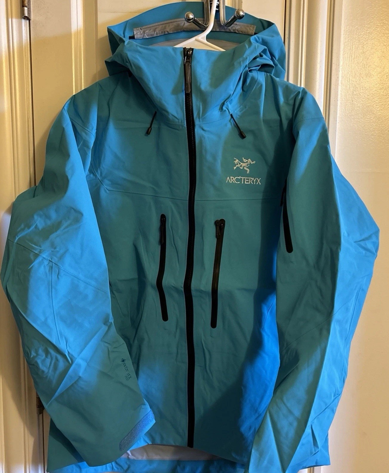 Arc’teryx Alpha SV Blue Tetra Rain Ski Waterproof Goretex Jacket Mens Large