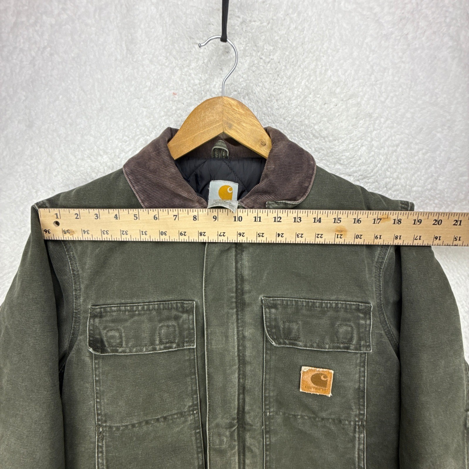 Carhartt Arctic Jacket Nylon Quilt Lined Mens Small C26 MOS Moss Green