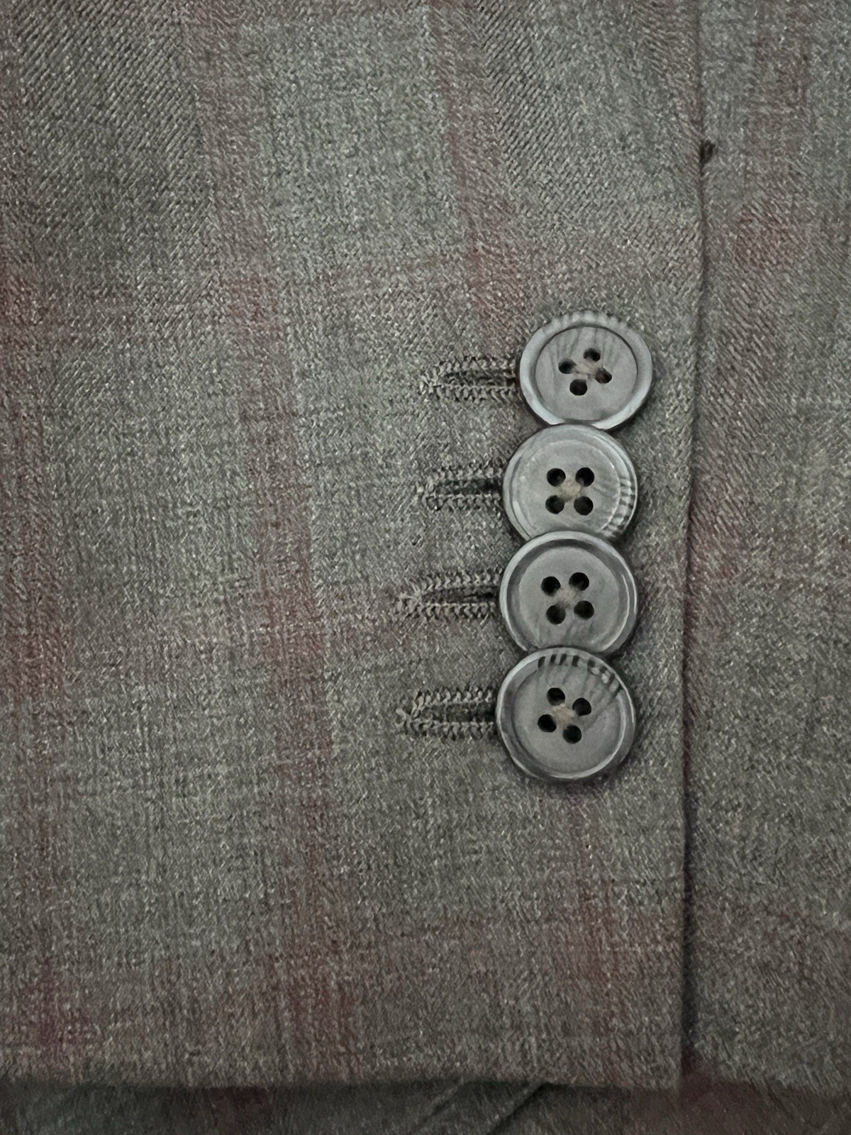 Rajah Custom Made Luxury Design Gray Check Wool Red Lined Blazer Jacket Sz 44 R