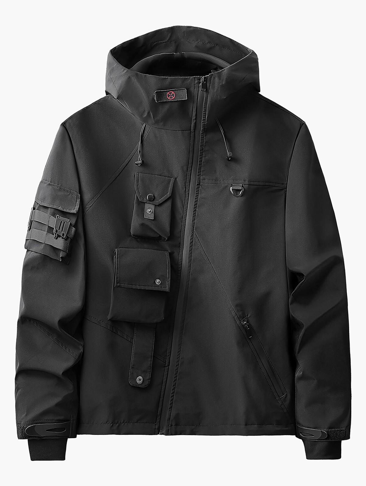 Niepce Men’s Techwear Hooded Jacket Streetwear Windbreaker Tactical Utility Coat