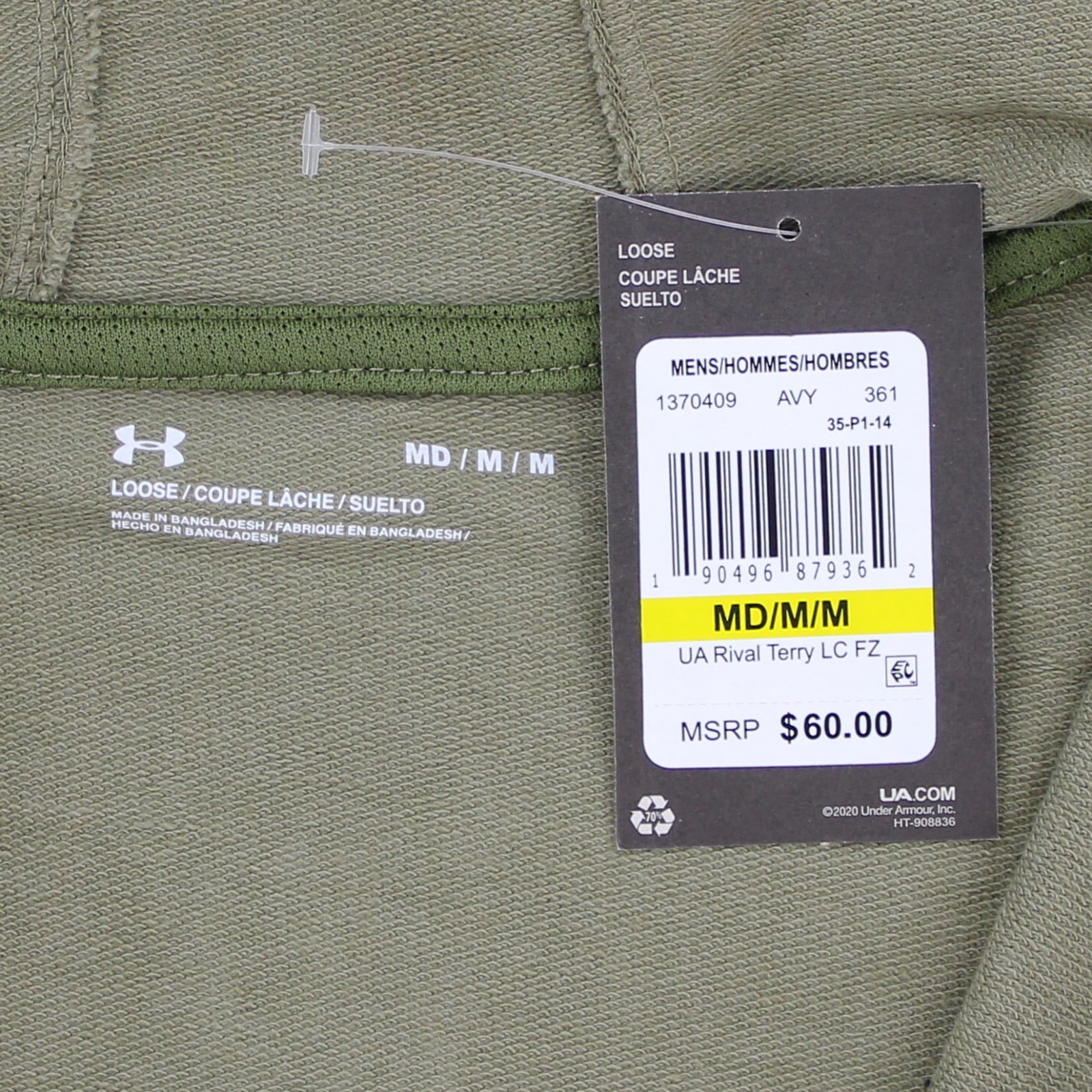 Under Armour Rival Terry Zip Up Hoodie, Men’s Long Sleeve Jacket with Pockets