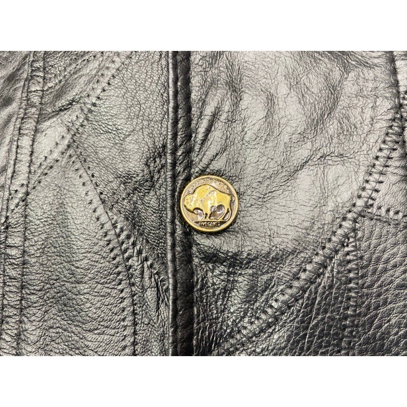 Diamond Plate Leather Vest Mens Large Black Patchwork Biker Patches Lace Up Side