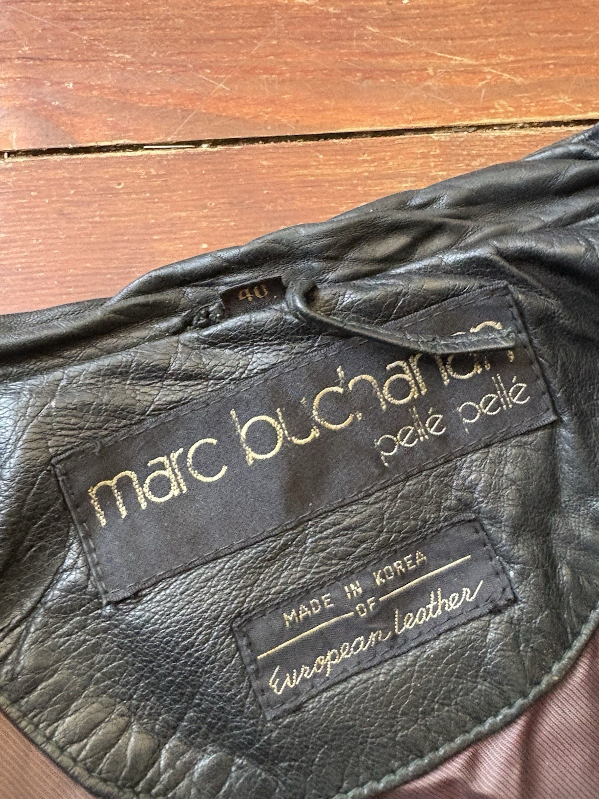 Pelle Pelle Leather Jacket by Marc Buchanan Size 40 Vintage 90s Rare Green READ