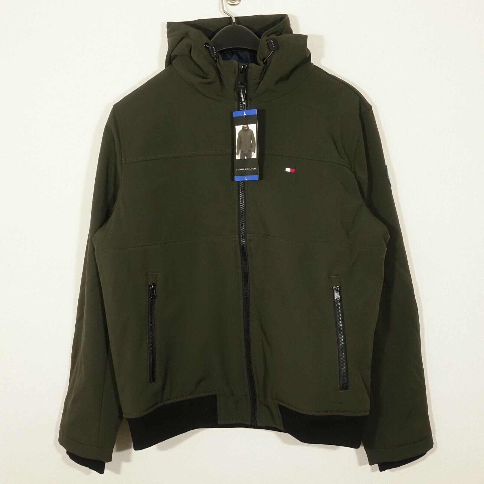 Tommy Hilfiger Men’s Softshell Jacket Olive Green Hooded