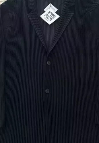HOMME PLISSE ISSEY MIYAKE Black Pleats Jacket Size1.2.3.4