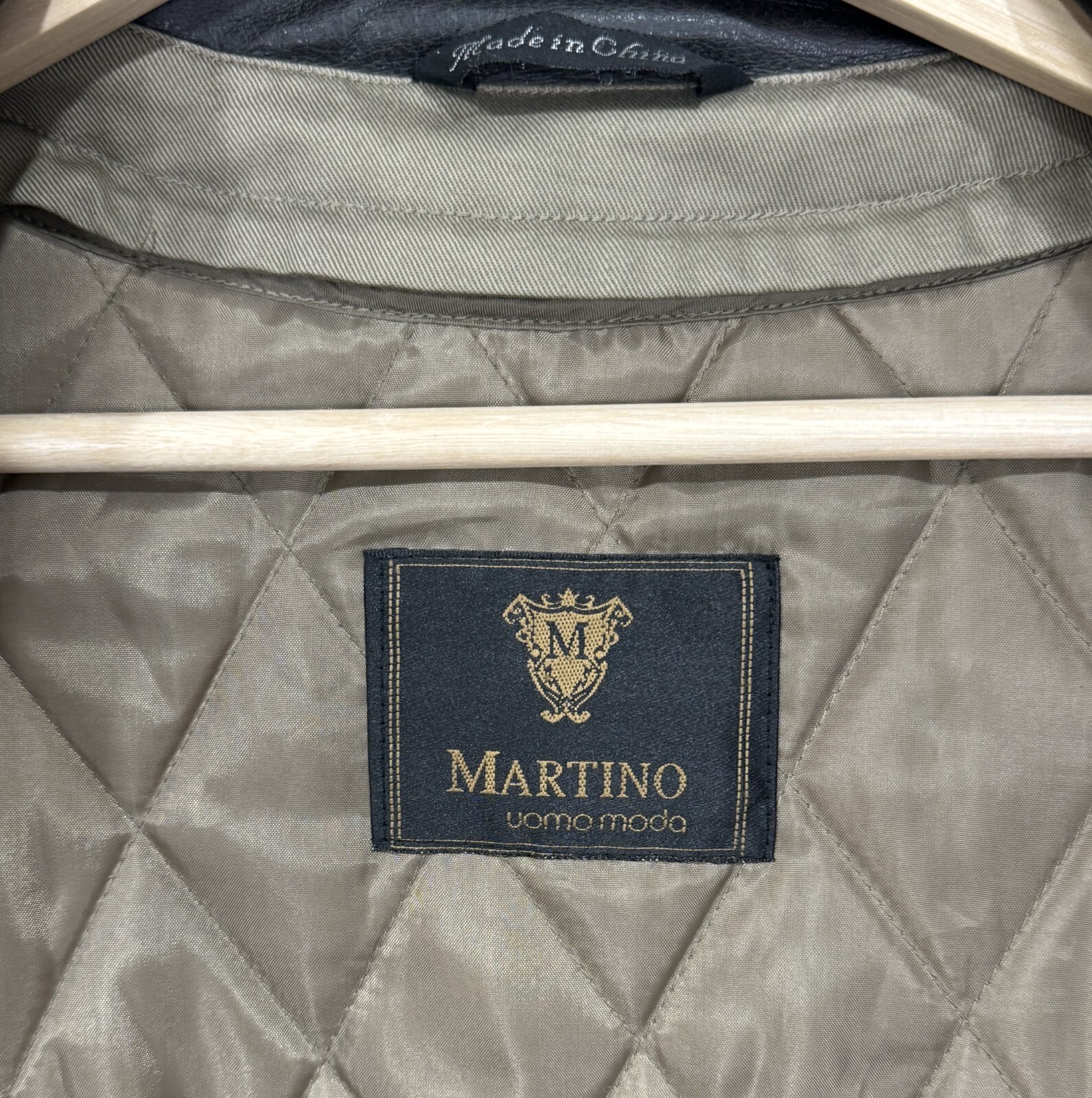 Martino Uomo Moda Overcoat Jacket Mens Size 44L Zip Out Lining Brown Raincoat