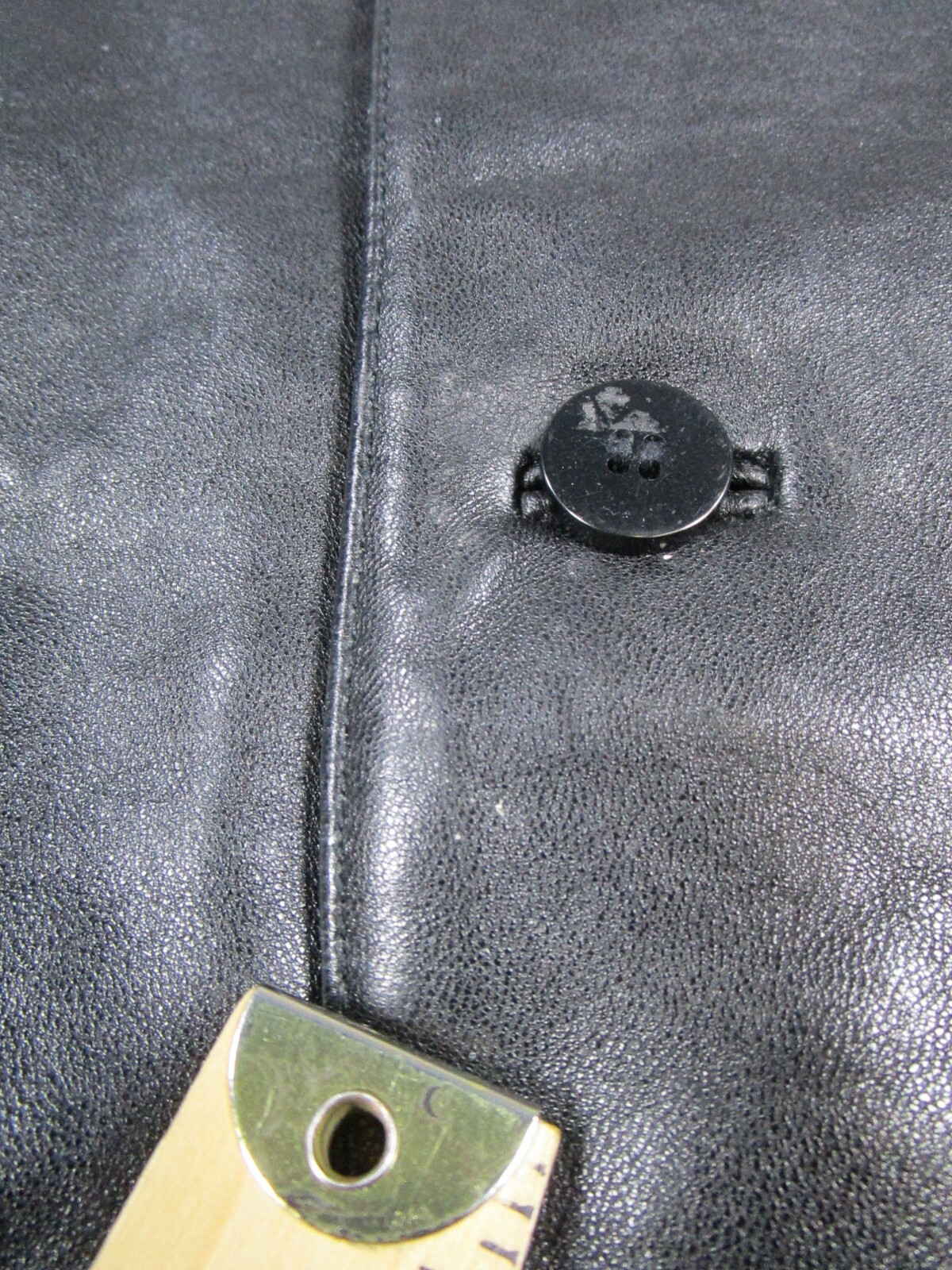 Vintage Wilsons Pelle Studio Vest Mens Xl Black Leather Button Up *