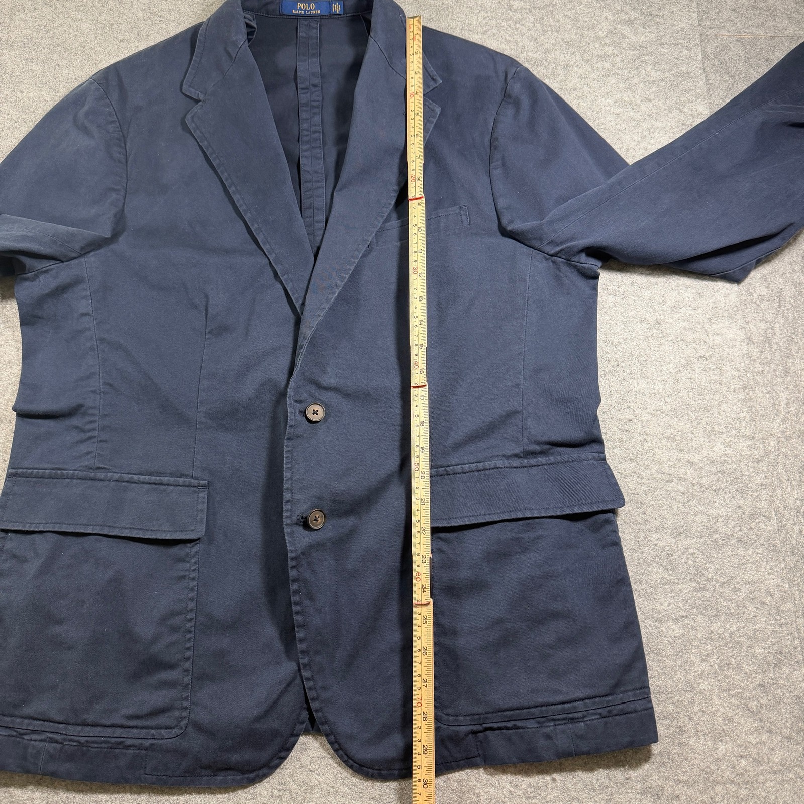 Polo Ralph Lauren Sport Coat Mens XXL Navy Two Button Notch Lapel Cotton Blazer