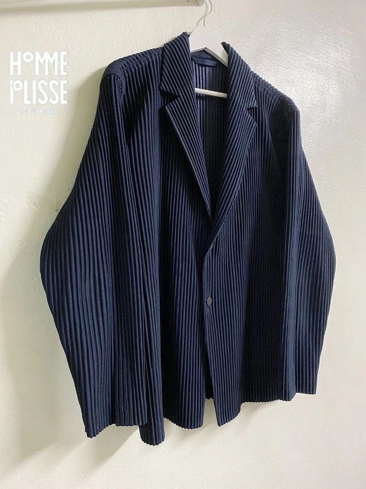 HOMME PLISSE ISSEY MIYAKE Black Pleats Jacket Size1.2.3.4