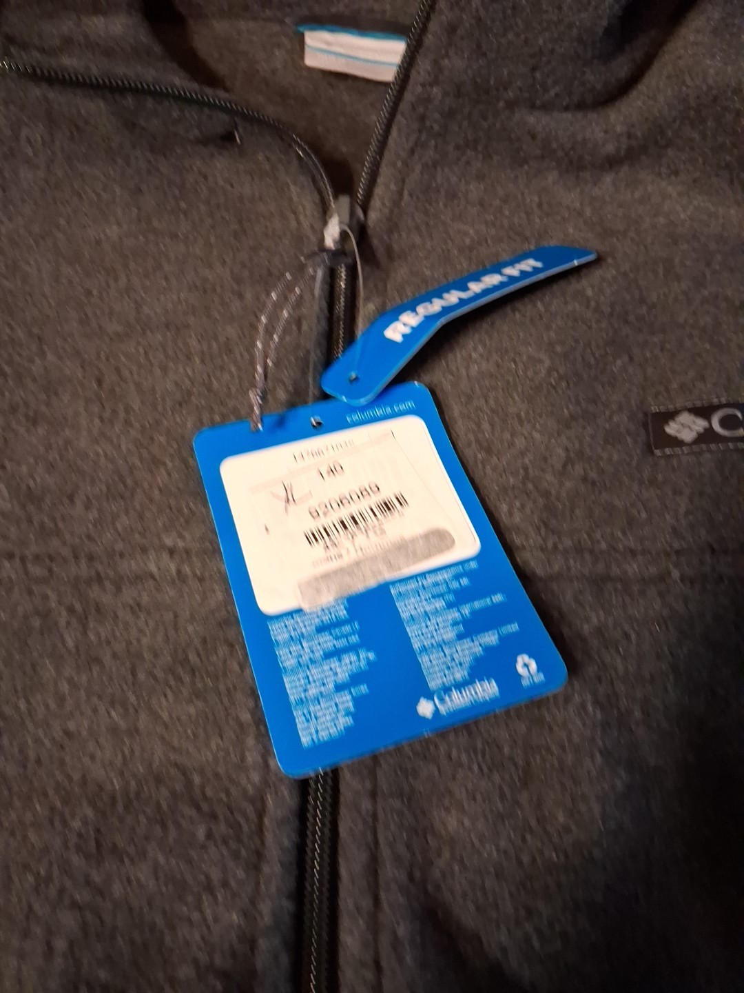 Columbia Fleece Jacket Mens XL Gray Full Zip Pockets Hiking Outdoor Walking