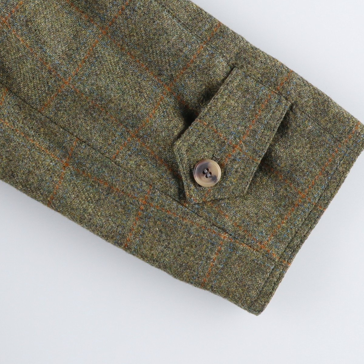 Used Justo Gimeno Check Pattern Reversible Wool Long Coat Men’s Size L (approx.)