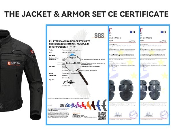 Ironjias Borleni Motorcycle Jacket All Season & Full Armor Pads Waterproof Large